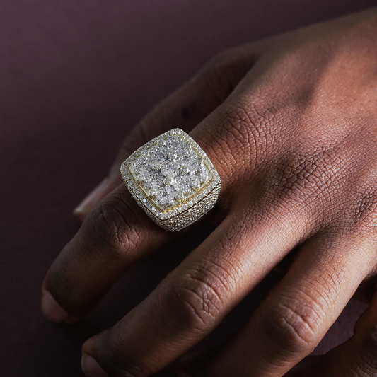 10K YELLOW GOLD 5 CARAT MENS REAL DIAMOND ENGAGEMENT WEDDING PINKY RING BAND