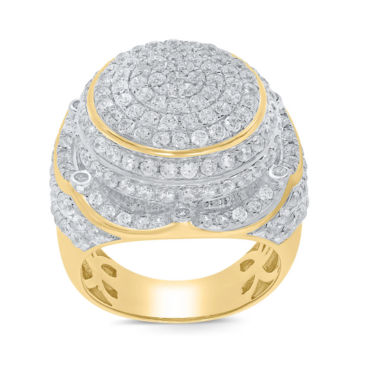 10K YELLOW GOLD 4.50 CARAT MENS REAL DIAMOND ENGAGEMENT WEDDING PINKY RING BAND