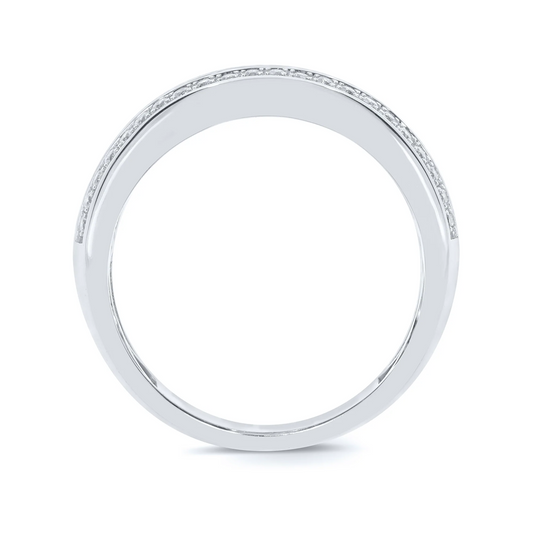 10K WHITE GOLD .50 CARAT MENS REAL DIAMOND ENGAGEMENT WEDDING PINKY RING BAND