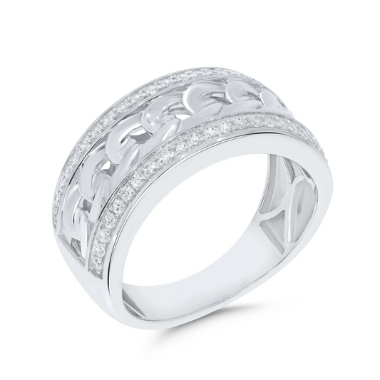 10K WHITE GOLD .50 CARAT MENS REAL DIAMOND ENGAGEMENT WEDDING PINKY RING BAND
