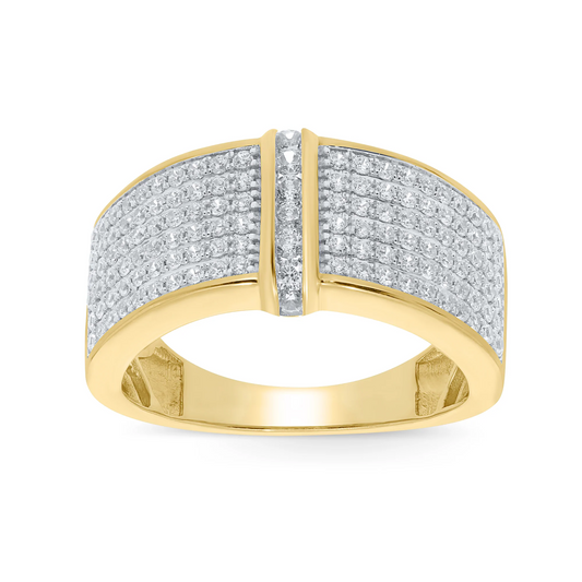 10K YELLOW GOLD 1.50 CARAT MENS REAL DIAMOND ENGAGEMENT WEDDING PINKY RING BAND