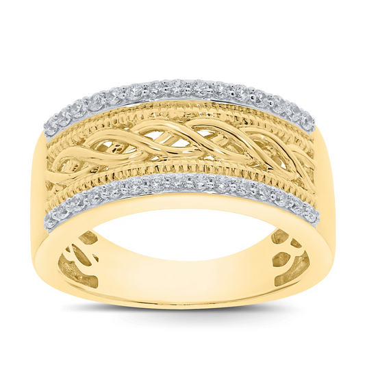10K YELLOW GOLD .50 CARAT MENS REAL DIAMOND ENGAGEMENT WEDDING PINKY RING BAND