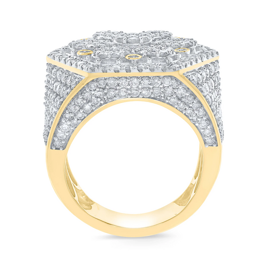 10K YELLOW GOLD 5.50 CARAT MENS REAL DIAMOND ENGAGEMENT WEDDING PINKY RING BAND