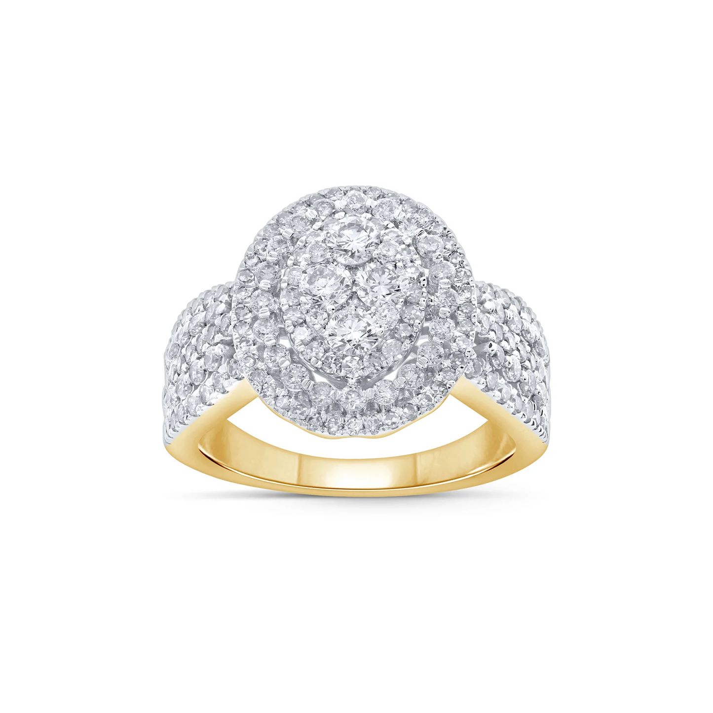 10K YELLOW GOLD 1.75 CARAT WOMEN REAL DIAMOND ENGAGEMENT RING WEDDING RING BRIDAL / SKU RG21633-YG