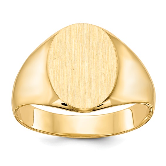 14k 13.0x11.5mm Closed Back Mens Signet Ring