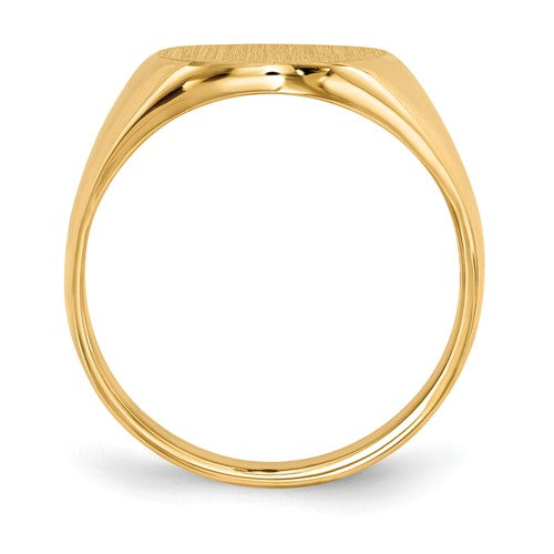 14k 18.0x14.0mm Closed Back Men's Signet Ring