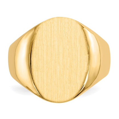 14k 18.0x14.0mm Closed Back Men's Signet Ring