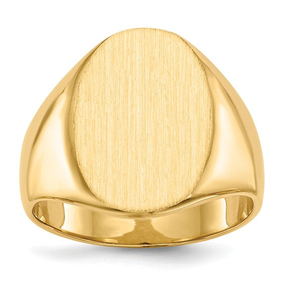 14k 18.0x14.0mm Closed Back Men's Signet Ring