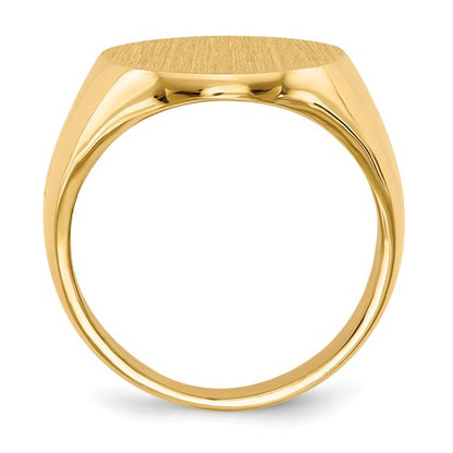 14k 20.5x16.0mm Closed Back Mens Signet Ring