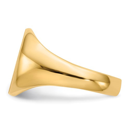 14k 13.5x11.5mm Open Back Signet Ring