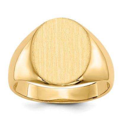 14k 16.0x12.5mm Open Back Men's Signet Ring