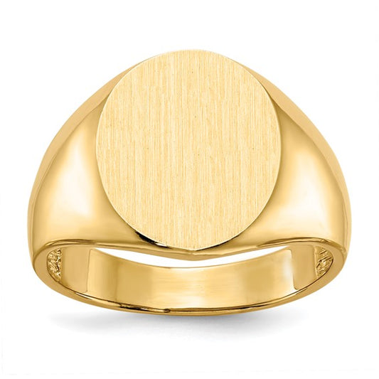 14k 14.0mmx14.0mm Open Back Men's Signet Ring