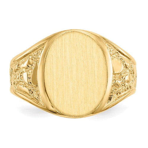 14k 15.0x11.5mm Open Back Men's Signet Ring