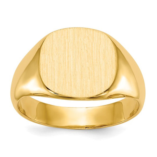 14k 12.5x13.5mm Closed Back Men's Signet Ring