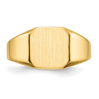 14k 10.0x10.0mm Closed Back Mens Signet Ring