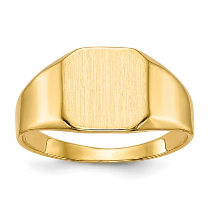 14k 10.0x10.0mm Closed Back Mens Signet Ring