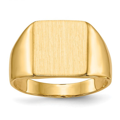 14k 11.5x11.0mm Closed Back Signet Ring