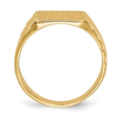 14k 9.0x9.0mm Closed Back Signet Ring