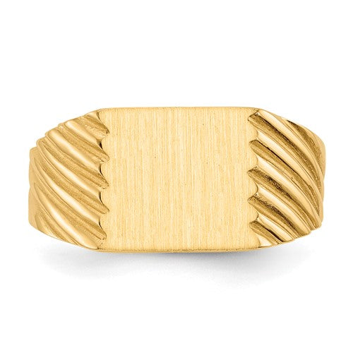 14k 9.0x9.0mm Closed Back Signet Ring