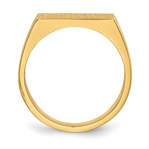 14k 9.0x15.0mm Closed Back Men's Signet Ring