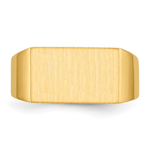 14k 9.0x15.0mm Closed Back Men's Signet Ring