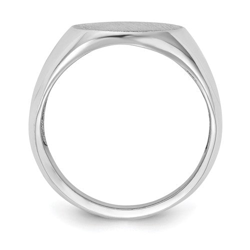 14k White Gold 18.0x14.5mm Open Back Men's Signet Ring