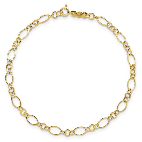 14k Yellow Gold 7.25in Polished Fancy Link Bracelet