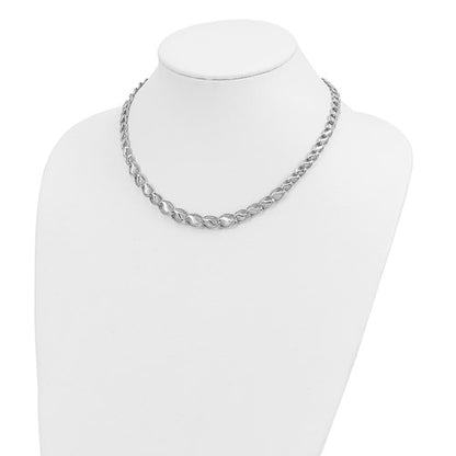 14K White Gold Diamond Cut Necklace