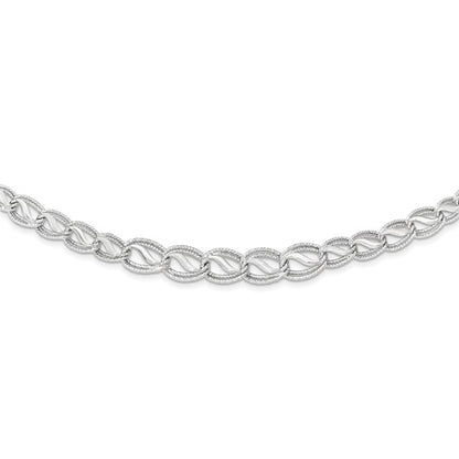 14K White Gold Diamond Cut Necklace