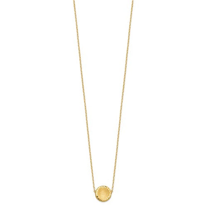 14k Brushed Polished and D/C Circle Necklace