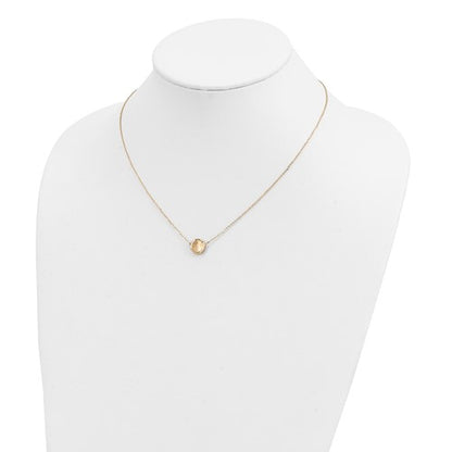 14k Brushed Polished and D/C Circle Necklace