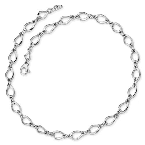 14k White Gold Fancy Link 18in Necklace