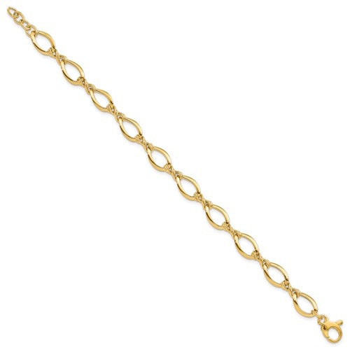 14k Fancy Link 7.5in Bracelet