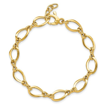 14k Fancy Link 7.5in Bracelet