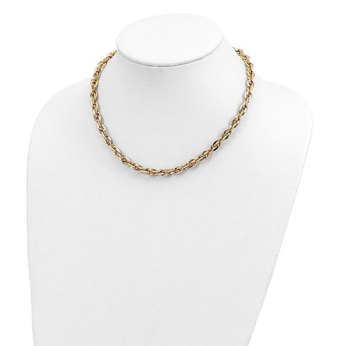 14K Polished Fancy Link Necklace