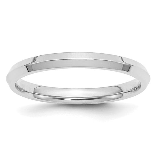 10k White Gold 2.5mm Knife Edge Comfort Fit Wedding Band Size 4