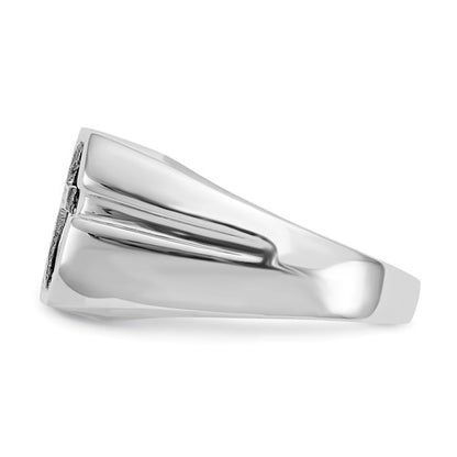 14k White Gold A Diamond men's ring