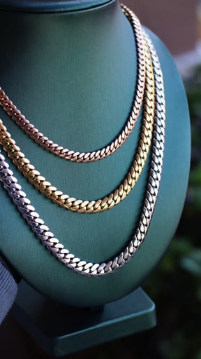 SOLID CUBAN LINK 7MM TO 10MM 10K