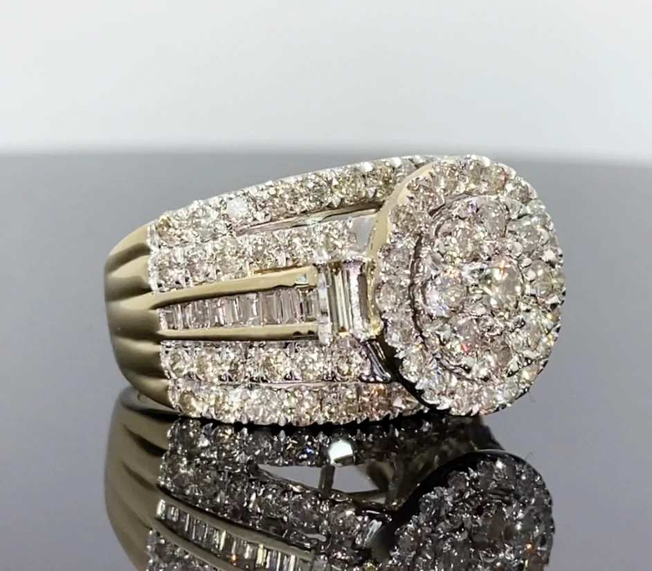 10K YELLOW GOLD 3.25 CARAT WOMEN REAL DIAMOND ENGAGEMENT RING WEDDING RING BRIDAL / SKU RG06806-YG