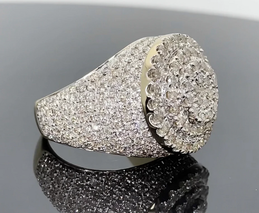 10K YELLOW GOLD 4.50 CARAT MENS REAL DIAMOND ENGAGEMENT WEDDING PINKY RING BAND