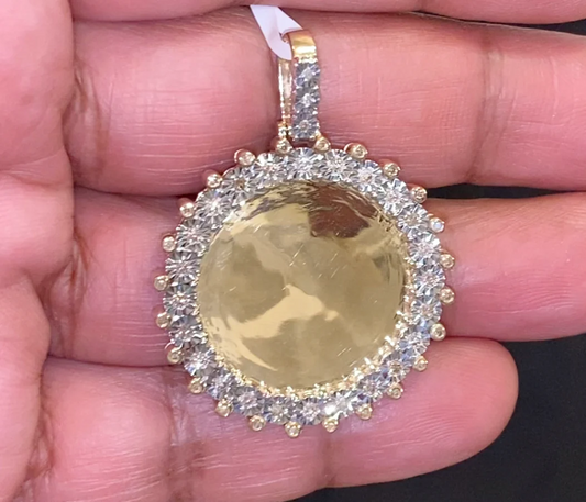 10K YELLOW GOLD .60 CARAT REAL DIAMOND 1.75 INCHES MEMORY PENDANT CHARM / SKU PD02935-YG